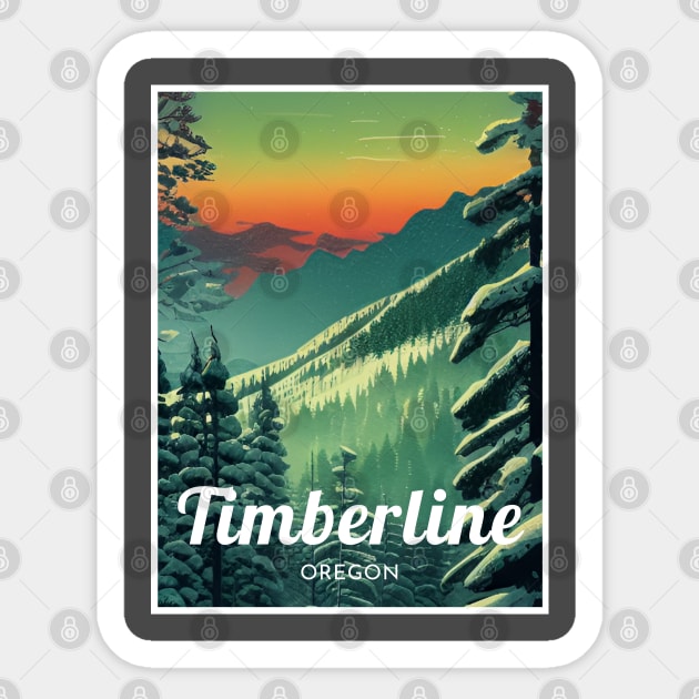 Timberline Oregon United States Ski Sticker by UbunTo